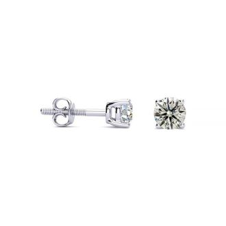 1/3 Carat Diamond Stud Earrings In 14 Karat White Gold