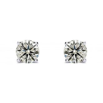 1/3 Carat Diamond Stud Earrings In 14 Karat White Gold