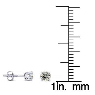 1/3 Carat Diamond Stud Earrings In 14 Karat White Gold