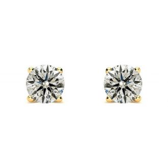1/3 Carat Diamond Stud Earrings In 14 Karat Yellow Gold