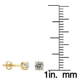 1/3 Carat Diamond Stud Earrings In 14 Karat Yellow Gold