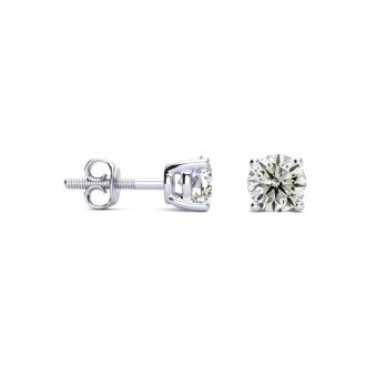 3/4 Carat Diamond Stud Earrings In 14 Karat White Gold