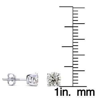 3/4 Carat Diamond Stud Earrings In 14 Karat White Gold