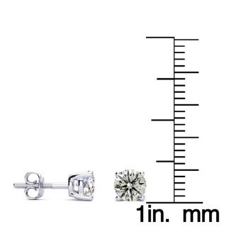1 Carat Diamond Stud Earrings In 14 Karat White Gold