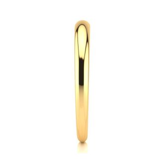 18K Yellow Gold 2MM Heavy Tapered Ladies and Mens Wedding Band, Size 13.5