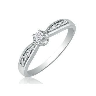 Mini Diamond Engagement Ring in 10k White Gold