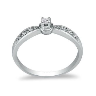 Mini Diamond Engagement Ring in 10k White Gold