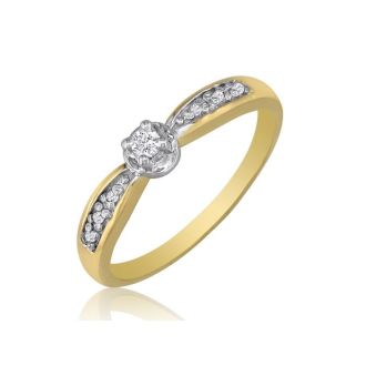 Mini Diamond Engagement Ring in 10k Yellow Gold