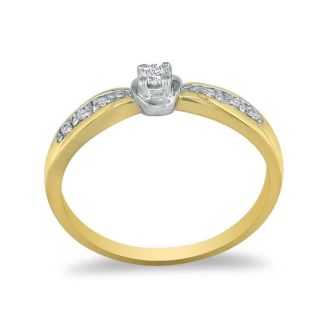Mini Diamond Engagement Ring in 10k Yellow Gold