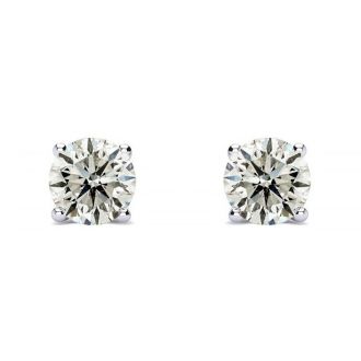 1 1/4 Carat Diamond Stud Earrings In 14 Karat White Gold