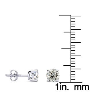 1 1/4 Carat Diamond Stud Earrings In 14 Karat White Gold