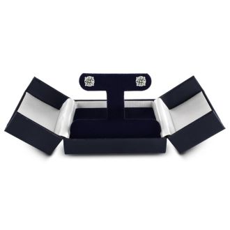 CLOSEOUT! 1 1/2 Carat Diamond Stud Earrings In 14 Karat White Gold, AGS Certified