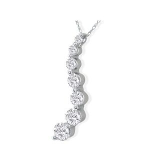 1ct 7 Diamond Journey Diamond Pendant 14k White Gold
