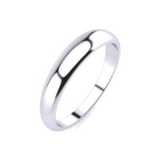 Platinum 4MM Heavy Tapered Ladies and Mens Wedding Band, Size 9.5