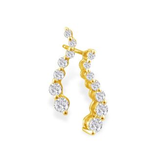 Diamond Drop Earrings: 1/2ct Journey Diamond Earrings in 14k Yellow Gold