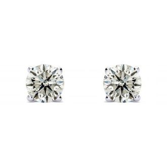 1/3 Carat Diamond Stud Earrings In 14 Karat White Gold