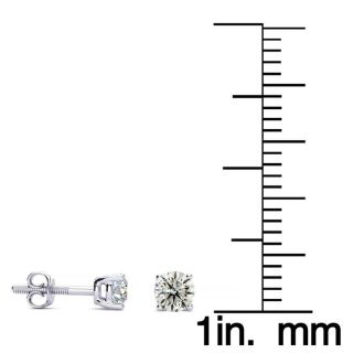 1/3 Carat Diamond Stud Earrings In 14 Karat White Gold