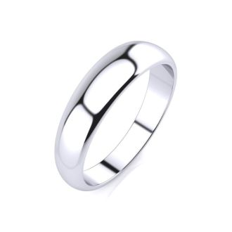14K White Gold 5MM Heavy Tapered Ladies and Mens Wedding Band, Size 13