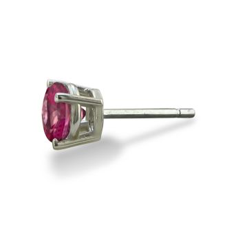 Pink Gemstones 2/3 Carat Pink Topaz Stud Earrings in 14k White Gold