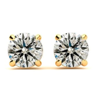 1/2 Carat Diamond Stud Earrings In 14 Karat Yellow Gold Featured on Dr. Phil