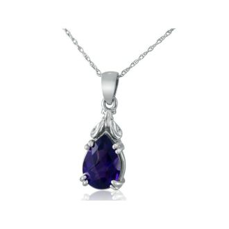 Amethyst Mouse Pendant in 10k White Gold