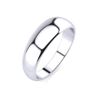 Platinum 6MM Heavy Tapered Ladies and Mens Wedding Band, Size 16
