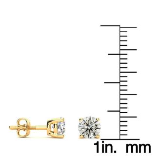 1 1/4 Carat Diamond Stud Earrings In 14 Karat Yellow Gold