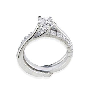 Interlocking Spiraling 7/8ct Diamond Bridal Set in 14k White Gold
