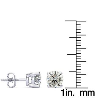 2 Carat Diamond Stud Earrings In 14 Karat White Gold