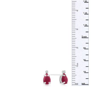 1 1/4ct Pear Ruby and Diamond Earrings in 14k White Gold