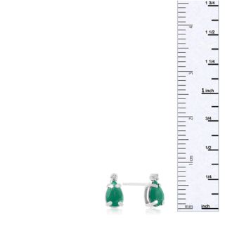 1ct Pear Emerald and Diamond Earrings in 14k White Gold