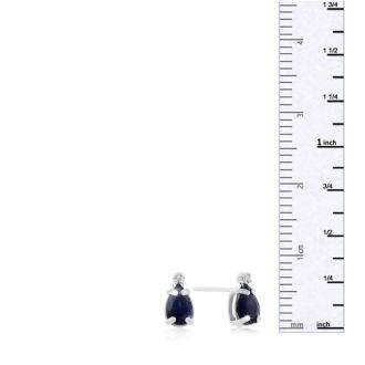 1 1/4ct Pear Sapphire and Diamond Earrings in 14k White Gold