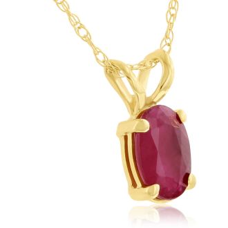 .60ct Oval Ruby Pendant in 14k Yellow Gold