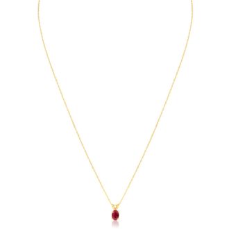 .60ct Oval Ruby Pendant in 14k Yellow Gold