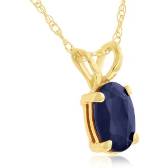 .60ct Oval Sapphire Pendant in 14k Yellow Gold