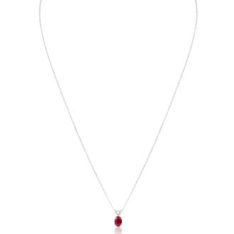 .60ct Oval Ruby Pendant in 14k White Gold