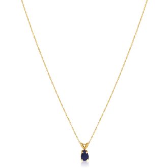 .60ct Pear Shaped Sapphire Pendant in 14k Yellow Gold