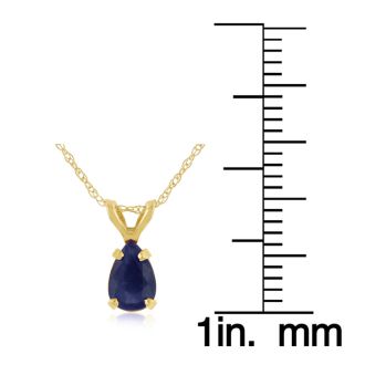 .60ct Pear Shaped Sapphire Pendant in 14k Yellow Gold