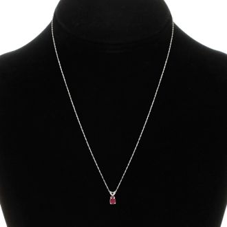 .60ct Pear Shaped Ruby Pendant in 14k White Gold