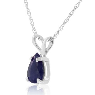 .60ct Pear Shaped Sapphire Pendant in 14k White Gold