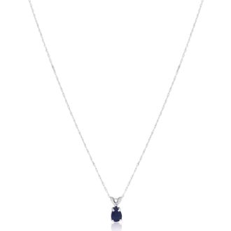 .60ct Pear Shaped Sapphire Pendant in 14k White Gold