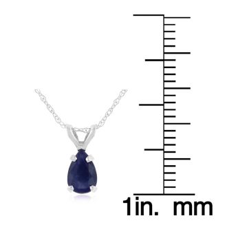 .60ct Pear Shaped Sapphire Pendant in 14k White Gold