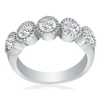 1/2 Carat Five Diamond Wedding Band In Platinum