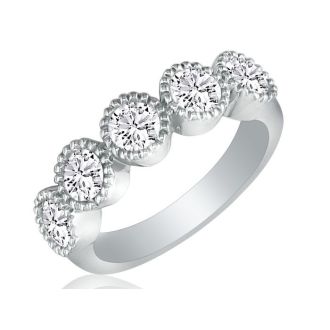 2 Carat Five Diamond Wedding Band In Platinum