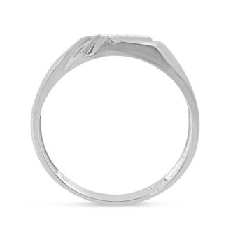 Classic Diagonal .03ct Men's Diamond Band in 10k White Gold