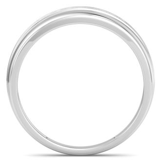 Modern Channel Set Mens Diamond Band in 10k White Gold