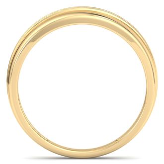 Modern Channel Set Men's Diamond Band in 10k Yellow Gold
