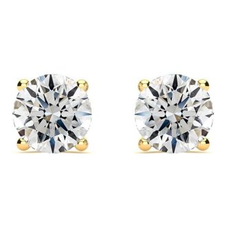 2 Carat Diamond Stud Earrings In 14 Karat Yellow Gold