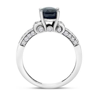 White Gold 1 6/7ct Oval Sapphire and Diamond Ring in 14k White Gold