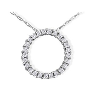 Sweet and Sparkly 1/10ct Circle Diamond Pendant in White Gold